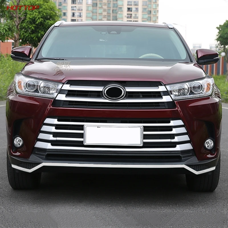 HPU эластичный материал серебряный передний бампер Накладка для Toyota Highlander