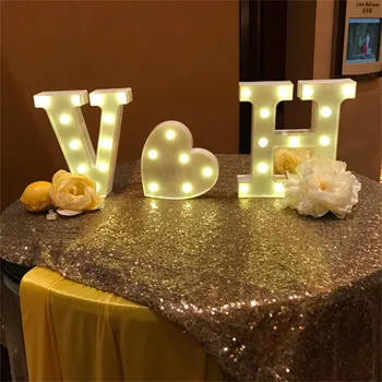 

Luminous LED Letter Number Night Light Creative 26 English Alphabet Battery Lamp Romantic Wedding Birthday Christmas Party Decor