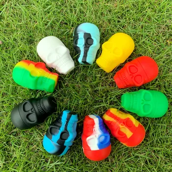 

2 Size Silicone Container Non Stick Silicone Jars Containers Storage Oil Jar Box Container Skull Shape