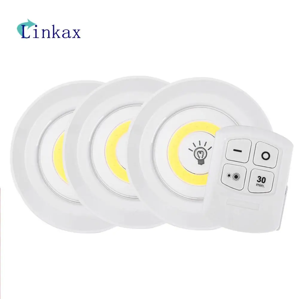 

2019 New Dimmable Cabinet Lighting Lamp with Remote Control Battery Operated LED Closets Lights for Wardrobe Bathroom lighting