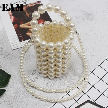 

[EAM] Pearl Three-dimensional Split Joint Temperament Accessories Personality Women New Fashion All-match Spring 2020 1Y002
