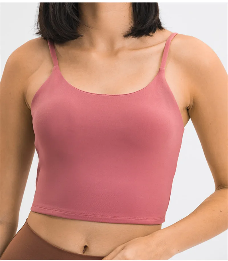 Solid Color Lulu Sport Tank Top Women Fitness Bra Yoga Vest No Rims With Chest Pad Butter Soft Beauty Back Half Sling Gym Clothe Solid Color Lulu Sport Tank Top Women Fitness Bra Yoga Vest No Rims With Chest Pad Butter Soft Beauty Back Half Sling Gym Clothe