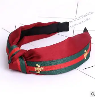 50pcs/lot DIY Multi Simple Fabrics Stripe Headband Tie A Knot Honey Bee Head Bands Hair Care& Styling Tools HA810