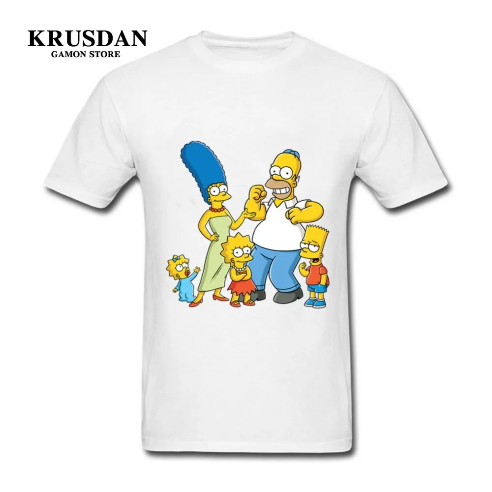 Мужская с коротким рукавом футболки The Simpson family мужские повседневные 100% хлопок