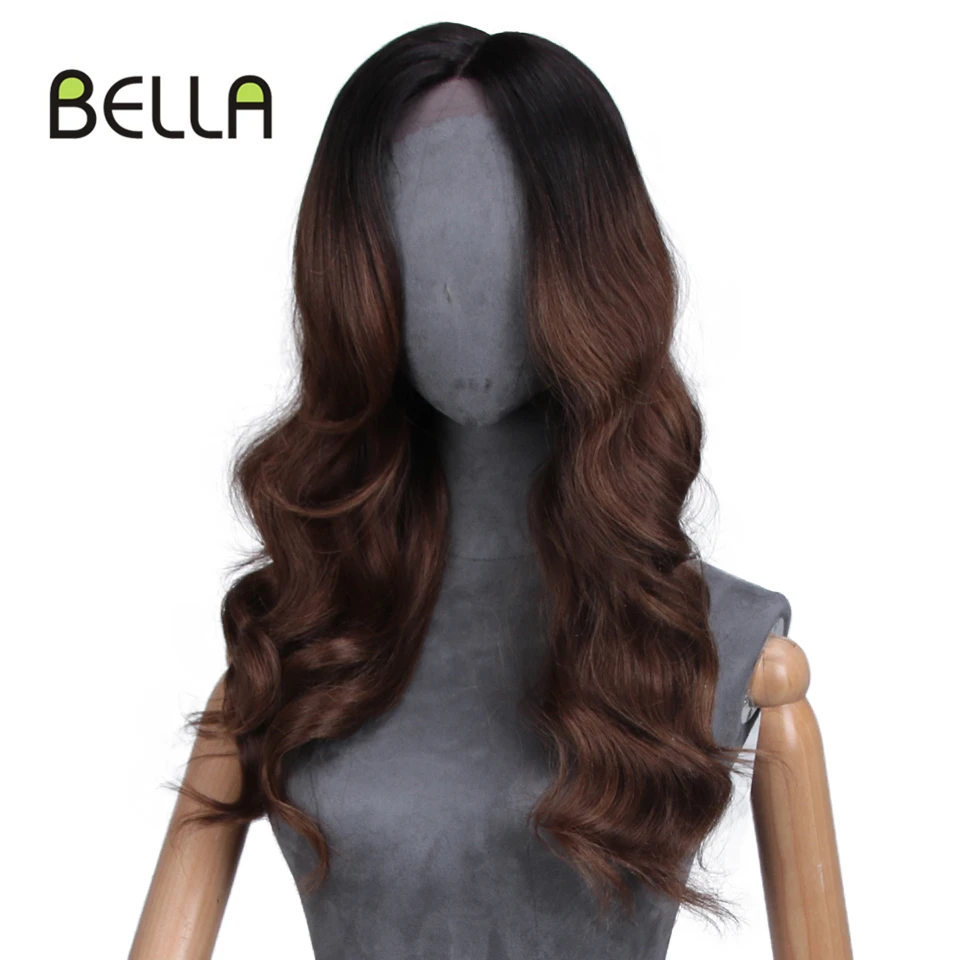 Wigs For Women Loose Wave Synthetic Lace Front Wig Brown Red Multicolor 1B Ombre High Temperature Cosplay Daily Party Hair BELLA