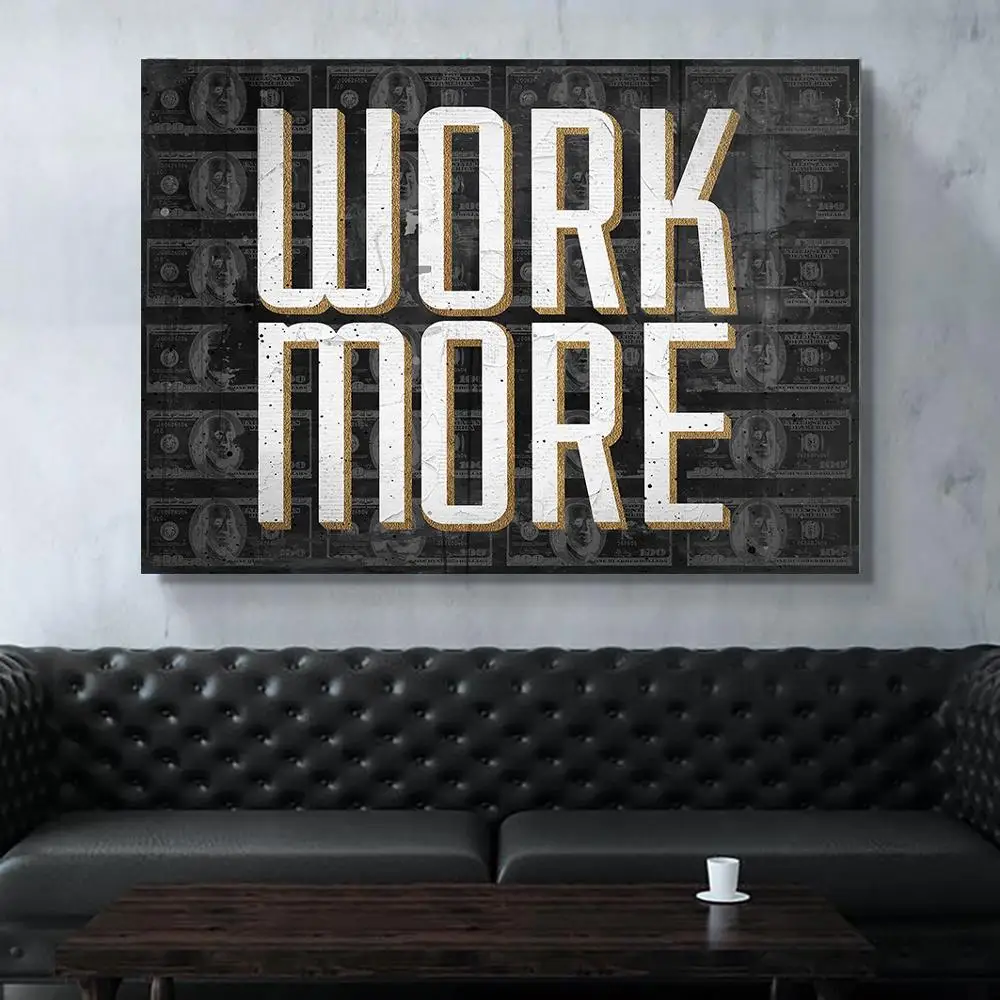 Pop Art Canvas Work More Money Canvas Prints HD Black Poster Art Wall Pictures For Living Room Decoration Drop Shipping