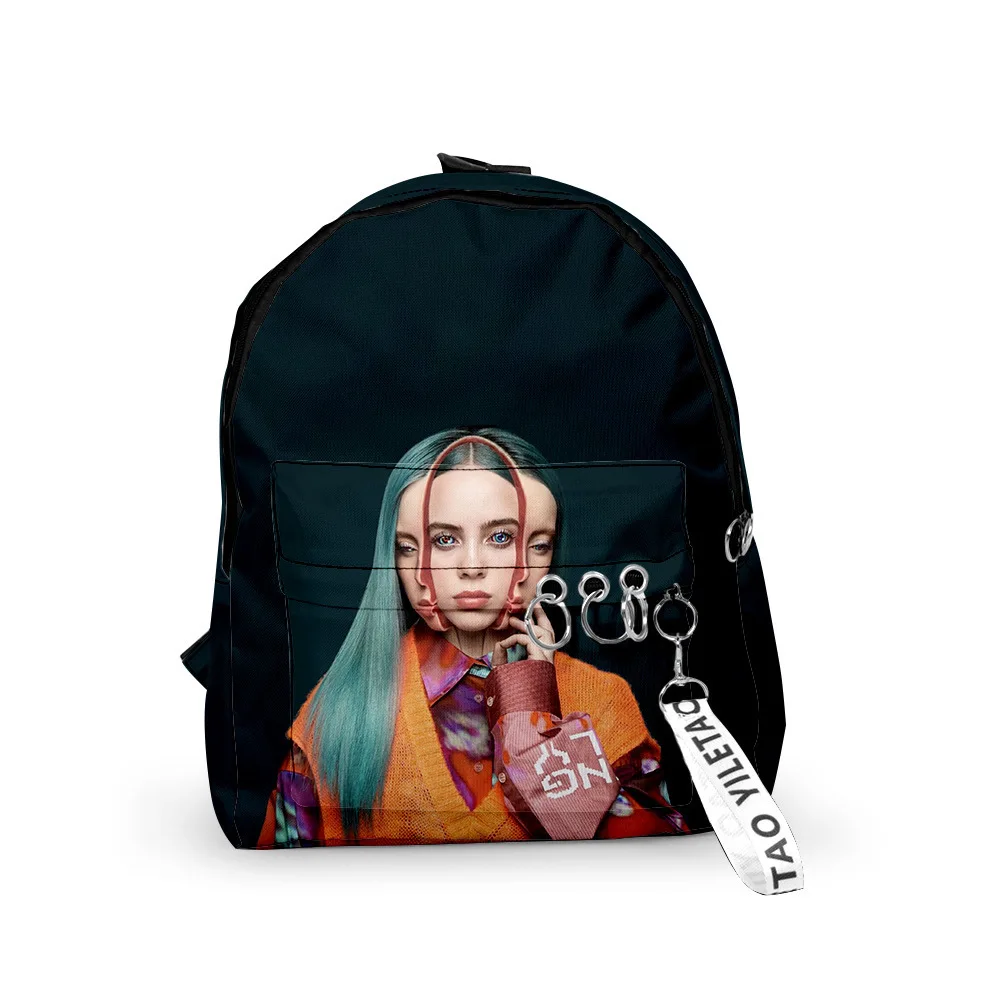 3d billie Eilish рюкзак оба плеча посылка для мужчин и женщин посылка Ткань Оксфорд школьная сумка