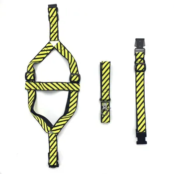 

Pet yellow twill personality traction rope dog chain chest back collar dog rope metal strong and comfortable Teddy Bago fighting
