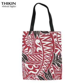 

THIKIN Maori pattern Canvas Shoulder Bag Women Large Capacity Handbag Female Shopping Bag Summer Beach Bag Lady Travel Bag 2020