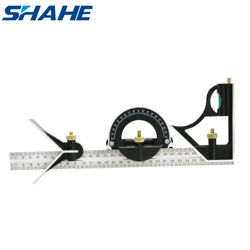 US $21.70 SHAHE New Combination Square Angle Ruler Stainless Steel Angle Protractor 300 Mm MultiFunction Angle Ruler Angle Measuring Tool