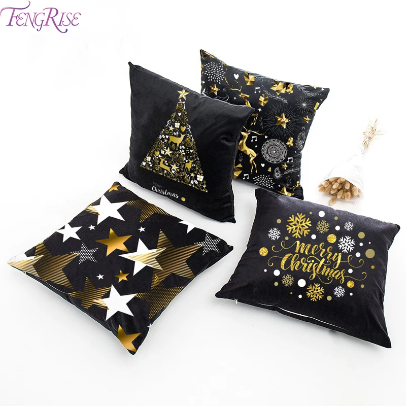 

FENGRISE 45*45cm Christmas Pillow case Merry Christmas Decorations for Home Xmas 2019 Cristmas Decor Navidad Happy New Year 2020