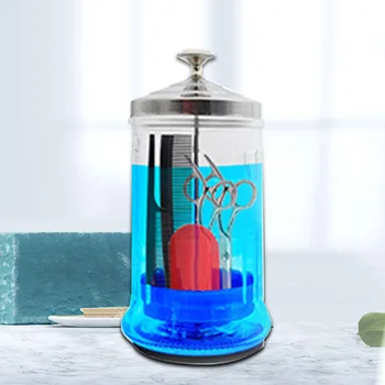 

Bottle Cleaning Container Styling Salon Cutter Disinfection Portable Manicure Tools Sanitizing Jar Glass Nail Clipper For Barber