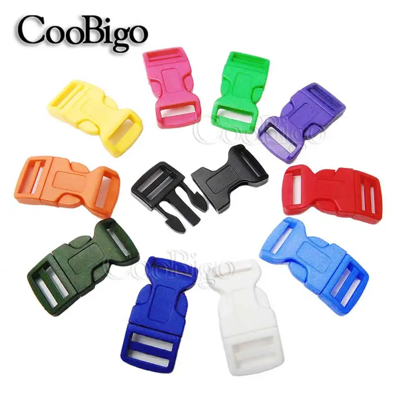 

5pcs Colorful Plastic 3/4"(19mm) Curved Side Release Buckles For Paracord Bracelet Outdoor Backpack Strap Bag DIY Accessories
