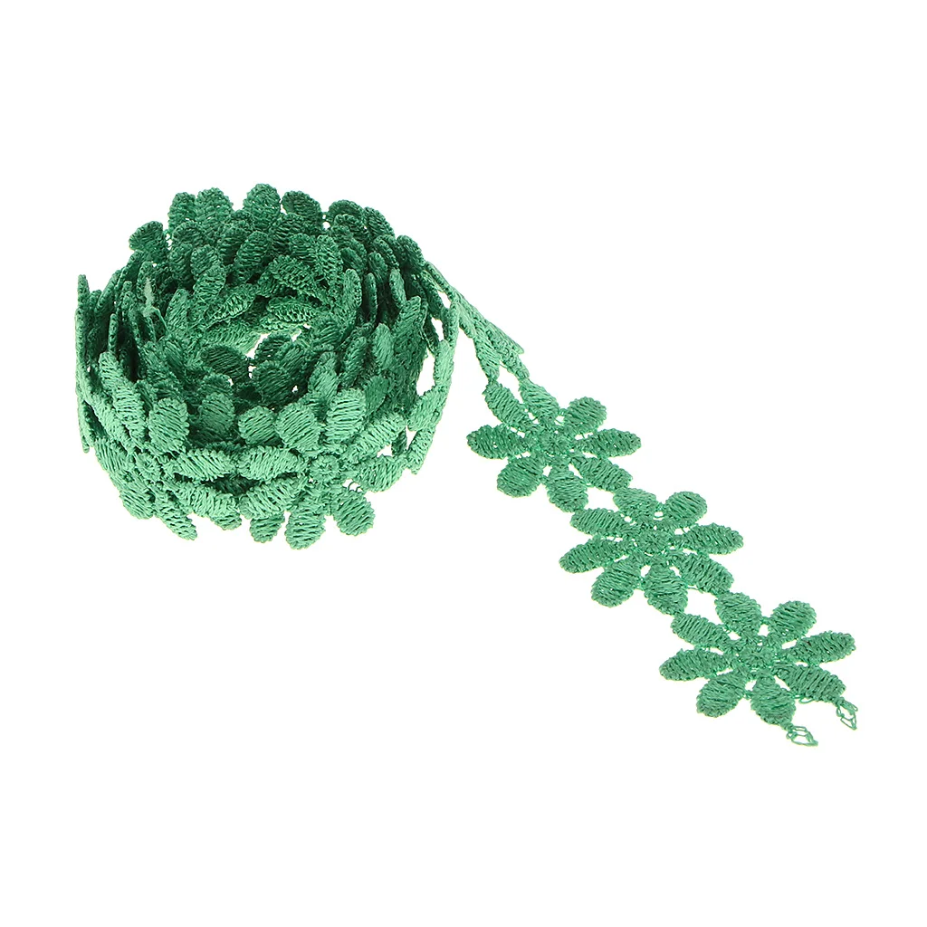 2 yards Blue//Green Trim Flower Braid Sewing Fabric Craft Supplies Embellishment