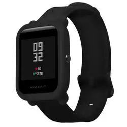 Мягкий защитный силиконовый чехол для Huami Amazfit Bip Молодежные часы силиконовый чехол, черный