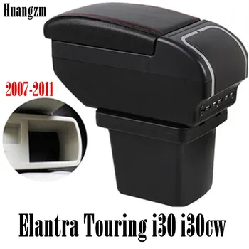 

Armrest For Hyundai Elantra Touring i30 i30cw 2007-2011 Dual layer Leather Central Store Content box with cup holder ashtray USB