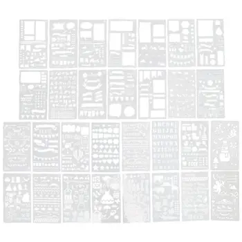 

30Pcs Kids Cartoon Drawing Molds Plastic Children Painting Stencils DIY Paper Art Craft Card Label Scrapbook Bookmark