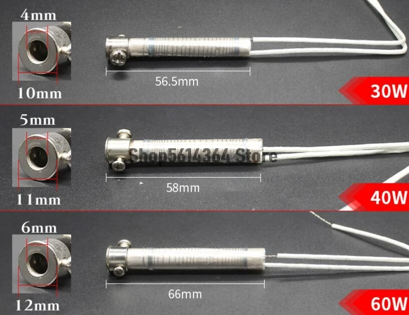 

5pcs 220V/240V Welder Electric Soldering Iron Wired Heat Element Core Replacement 30W 40W 60W 80W 100W 150W