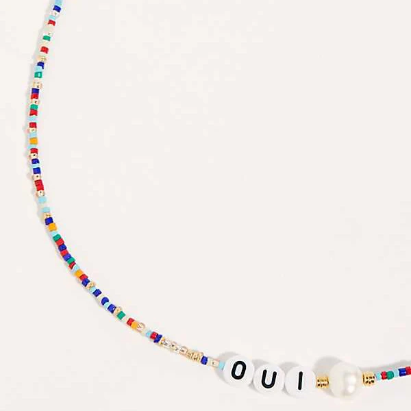 Vsco девушки oui уникальная цепочка с подвеской merci пресноводного жемчуга ожерелье бижутерия колье femme готические ювелирные изделия колье ожерелье