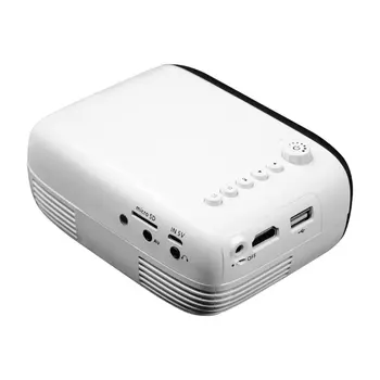 

Black & White YG200 Mini LED Pocket Projector Home Beamer Kids Gift USB HDMI Video Portable Projector