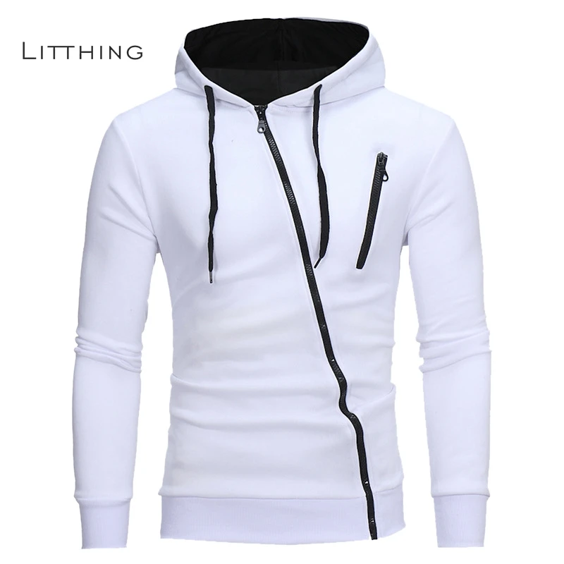 

Litthing 2019 Spring Autumn Fashion Casual Solid Hoodies Men Pullover Sweatshirt Men Hooded Hoodie Zipper Tops Plus Size 3XL