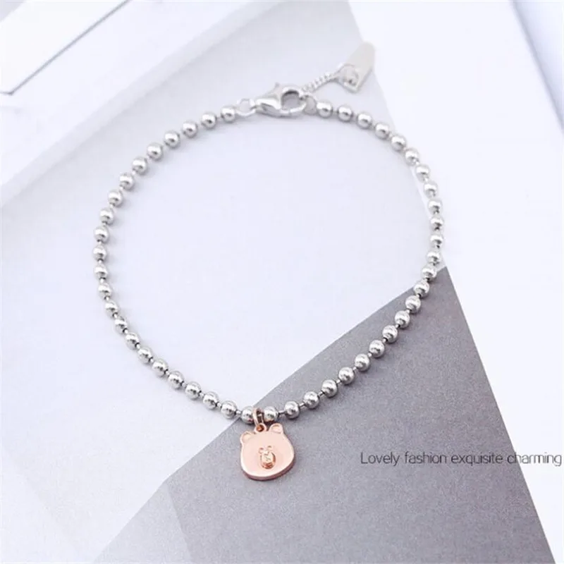 New Arrival Różowe Złoto Kolor Niedźwiedź Temperament Srebro Pozłacana Biżuteria Słodkie Zwierzę Wykwintne Popularny Prezent Bransoletki Sb225