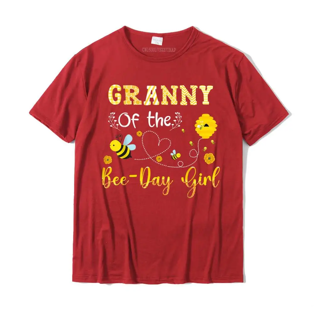 T Shirt Gift Tops Tees Mother Day Wholesale Printed Short Sleeve Pure Cotton Crewneck Men Tshirts Printed Wholesale Granny Of The Bee-Day Girl Funny Bee Lover Birthday T-Shirt__MZ23335 red