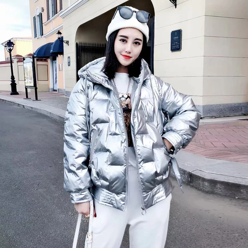

2020 New Students Korean Version Cotton-Padded Goolsy Bright Hooded Women Winter Warm Parkas Jacket Coat