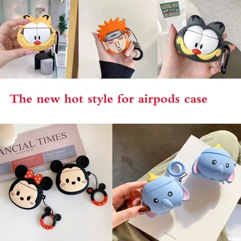 

For Airpods 1 Silicone Earphone Case 3D Cartoon Bear Camera Headphones Cover For Apple Air pods 2 Case For Earpods with ring
