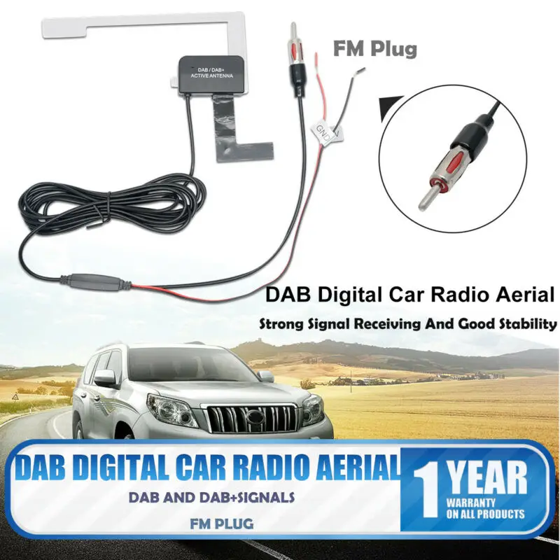 

Car Antenna DAB/DAB+ Glass Mount FM DAB+ Digital Car Radio Aerial Signal Amplifier RV Accessories Universal
