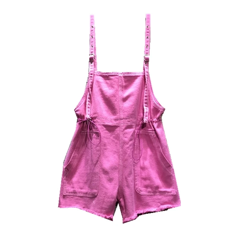 purple overalls shorts