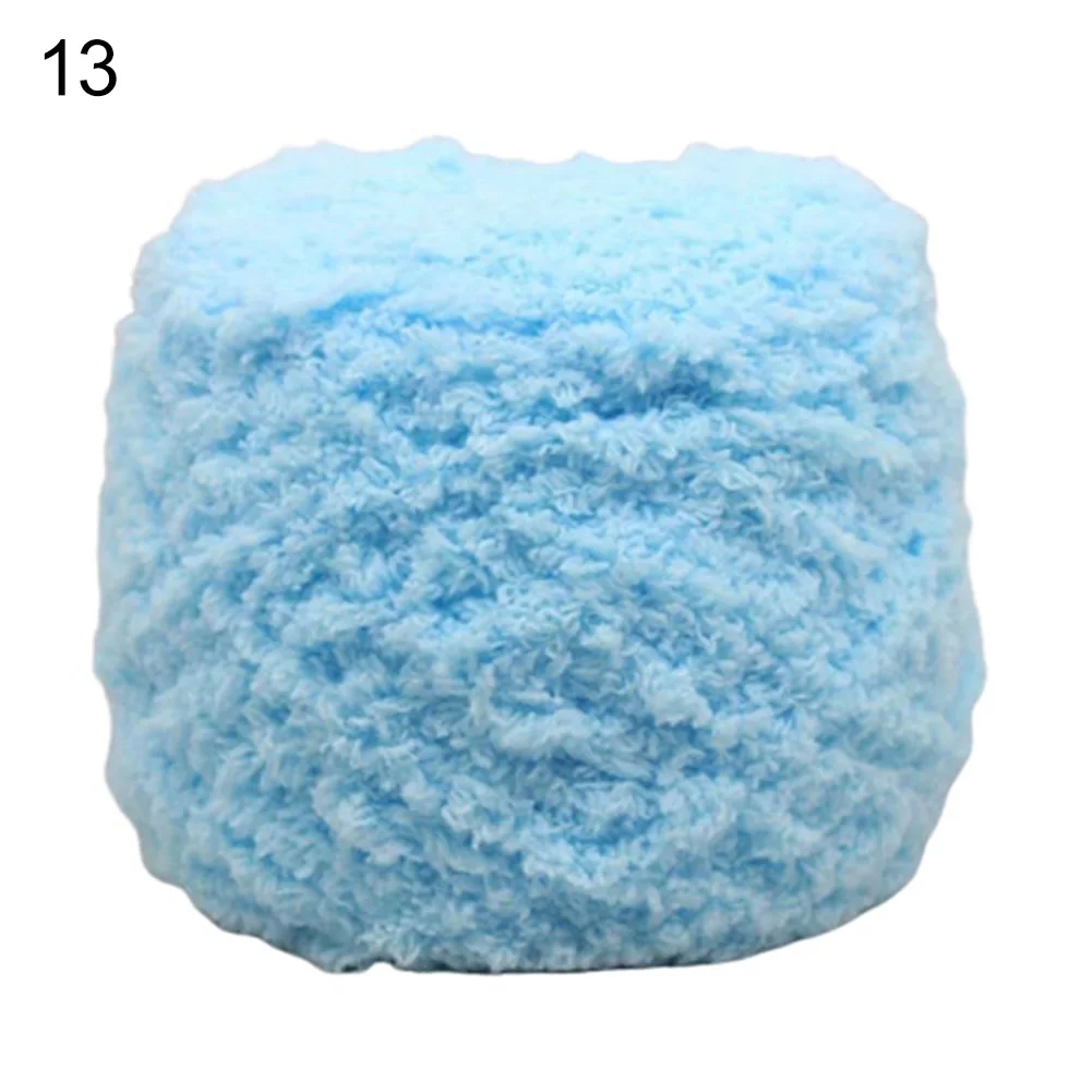 Мягкий коралловый флис теплый шарф и шапка вязаная толщина тканая Пряжа Вязание крючком швейная нить - Цвет: 13