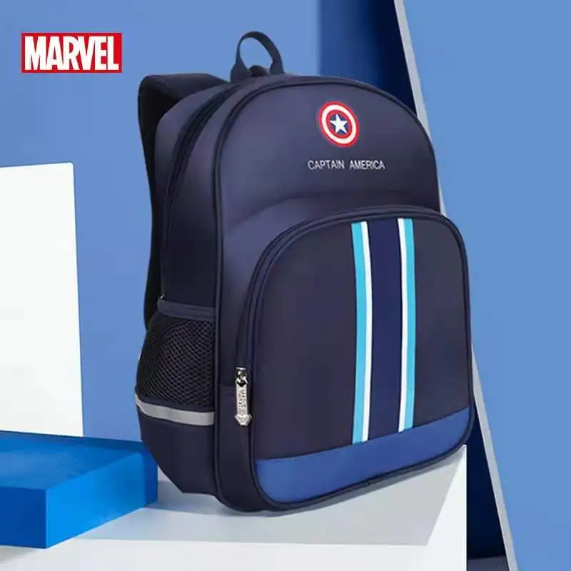 2022 Genuine Disney School Bags For Boys Primary Student Shoulder Orthopedic Light Backpack Iron Spider Man Grade 1-3 Mochilas