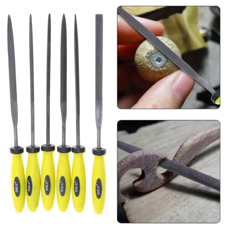 

6pcs Metal File Mini Assorted Rasp Diamond Needle File set Woodworking Polishing Carving Jewelry Repair Tools
