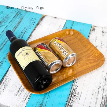 

4Pcs Direct sales of new tea tray plastic is not easy to break tray rectangular household cake cups fruit cosmetics bread tray