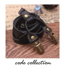 Винтажный Мужской Пояс для подтяжек, мужская рубашка для взрослых, британская кожаная подтяжка, натуральная кожа, держатель для рубашки, аксессуары для одежды