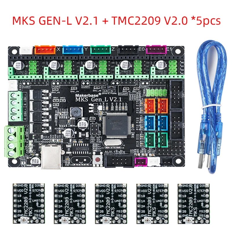 Запчасти для 3D-принтера Makerbase MKS Gen_L 2 1 плата управления TMC2209 2208 Uart Mode Gen L Ramps1.4 DRV8825