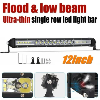 

Ultra-thin 12inch 300W Single Row LED Light Bar Spot Flood Combo Offroad SUV Die-cast aluminum housing