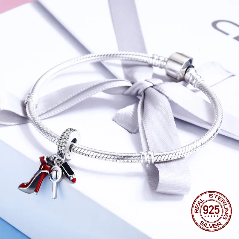 Womak подлинное Серебро 925 пробы высокий каблук Ожерелье Подвеска подходит Pandora браслет амулеты «сделай сам» ювелирные изделия