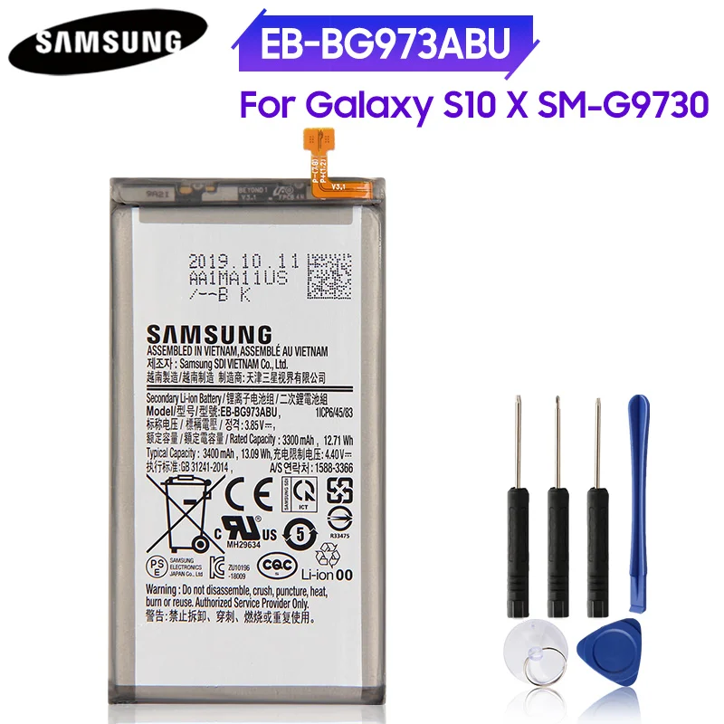 Оригинальная аккумуляторная батарея для телефона Φ Samsung GALAXY S10 Galaxy S10X EB BG973ABU G973F X