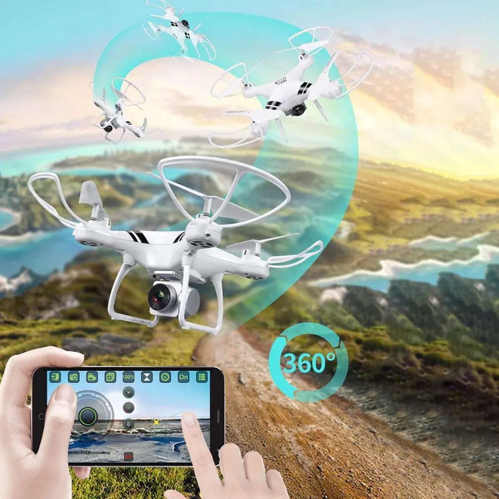 KY101S игрушка-Дрон на дистанционном управлении с HD камерой FPV Квадрокоптер Wi-Fi Дрон высота удерживает один ключ возврат посадка с Безголовый Квадрокоптер подарок