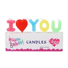 DIY свечи с надписью «I Love You» и надписью «Happy Birthday», новые романтические свечи для свадьбы и юбилея, украшения для торта, вечерние украшения для свадьбы