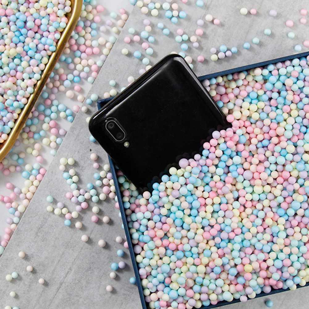 50 г Декоративные Мини DIY Ремесло Подарочная коробка наполнение плюшевые игрушки подушки детский подарок не выцветшие аксессуары макароны цвета пенопластовые шарики