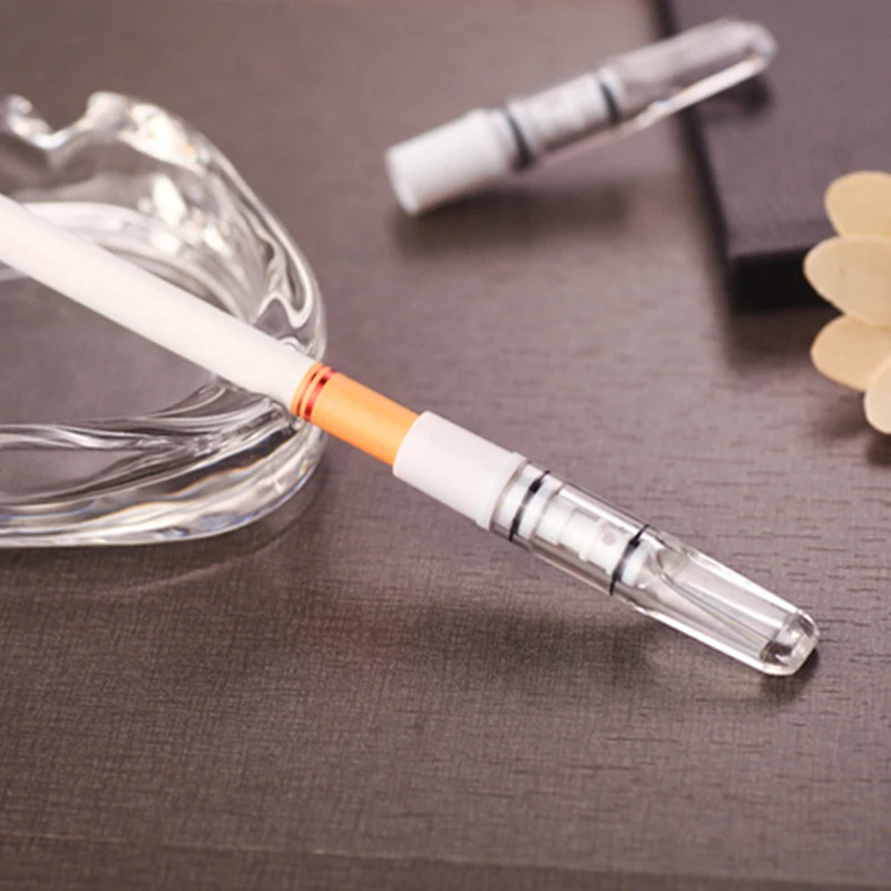 

10Pcs Cigarettes Filter Holder Food Grade Washable Healthy Cigarette Filters Black/ Brown/White
