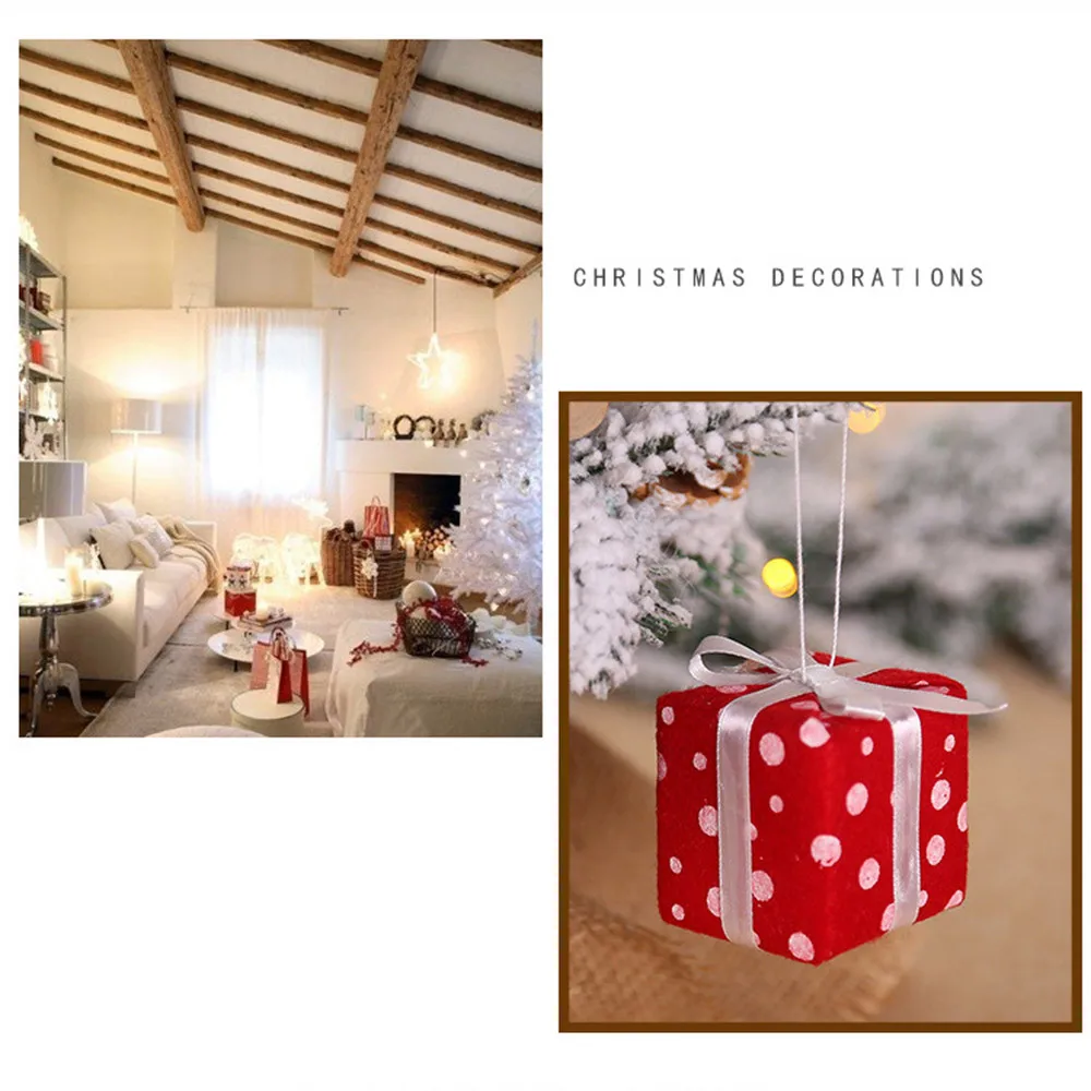 6 шт./компл. елочных игрушек для Ёлочное украшение мини милый Рождественский подарок игрушки ткань подарок Обёрточная бумага шар подвесной кулон в виде дерева домашние плюшевые игрушки# p4