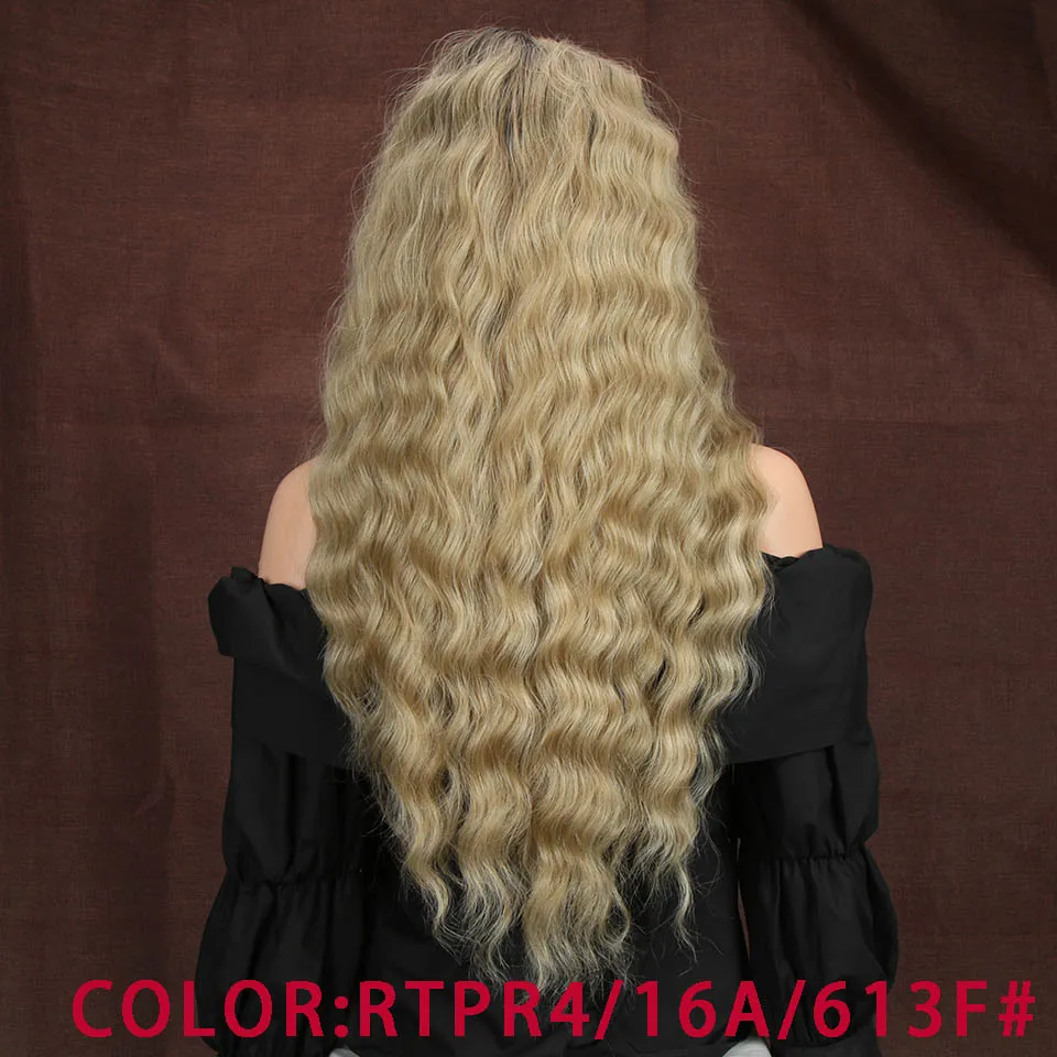 Волшебные волосы 13X4 пробор синтетический Синтетические волосы на кружеве парик для черных Для женщин 2" дюймов эффектом деграде(переход от темного к блондин, модный парик Американский Лидер продаж волосы - Цвет: RTPR4-16A-613F