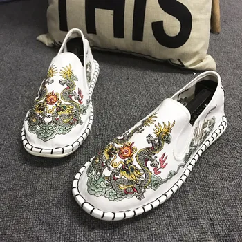 

Embroidered Harajuku Espadrilles Loafers Couple Shoes Women Men Flats Shoes Woman Man Canvas Light Hard-Wearing Rubber Canvas