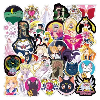 

100pcs Anime Sailor Moon Sticker Paster Cartoon Scrapbook Craft Decor Cosplay Costumes Prop Accessories Skateboard Sticker