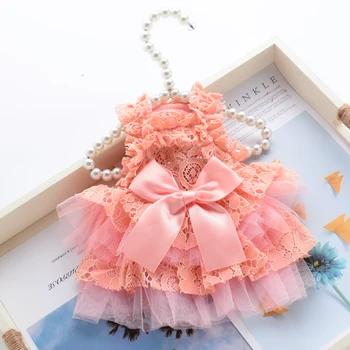 

Small Dog Wedding Dress Princess Pet Clothes Bow knot Puppy Cat Party Dress Pomeranian Chihuahua Yorksies Costume Dropshipping