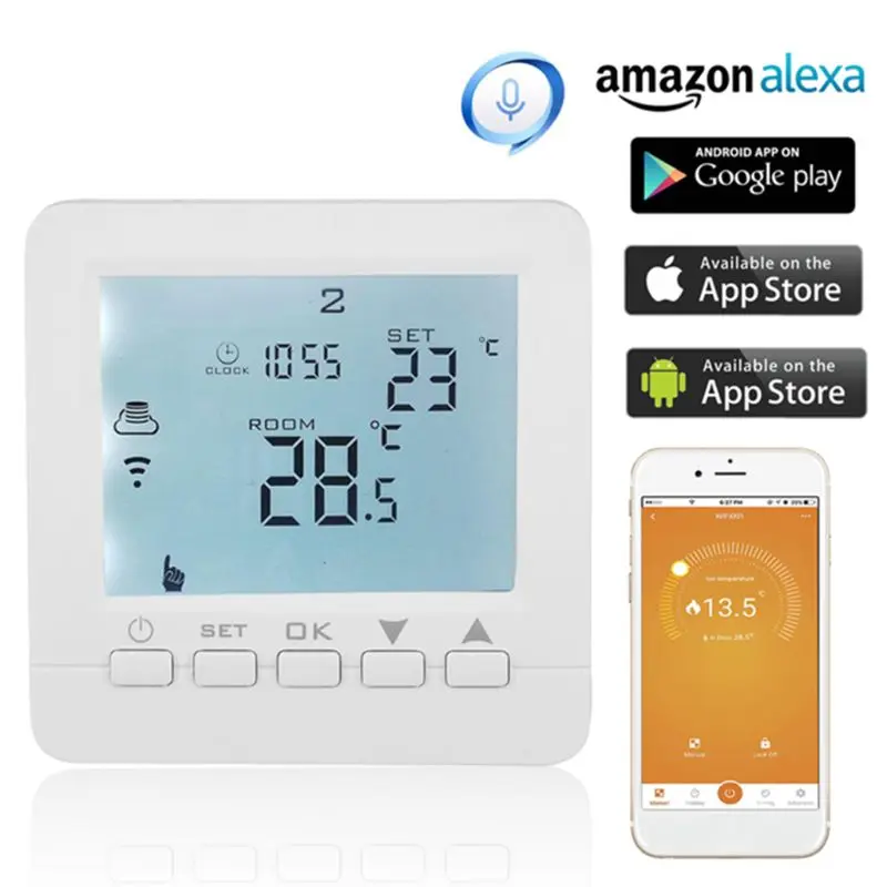 WiFi умный электрический нагревательный термостат комнатный регулятор температуры 16A 90-240VAC для Alexa Echo Google Home IFTTT